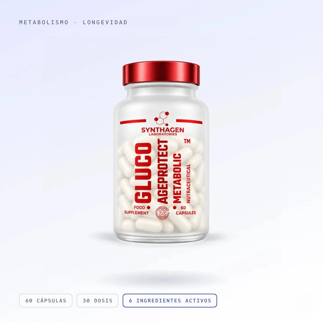 GLUCO AGEPROTECT™, bote de vidrio mate