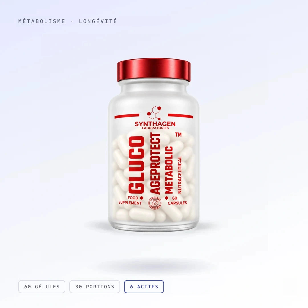 GLUCO AGEPROTECT™, pot en verre mat